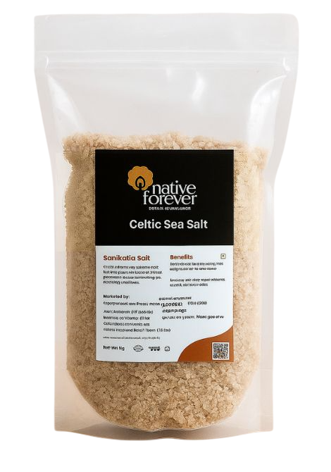 Celtic Sea Salt | 33% lesser Sodium Unprocessed & Purely Organic, Rich in Minerals, No Additives | Perfect for Cooking, Seasoning & Health Benefits I From Sanikatta