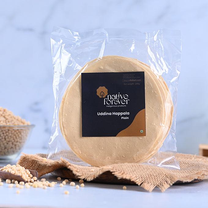 Uddina Papad - Plain(Urad Dal) - NativeForever