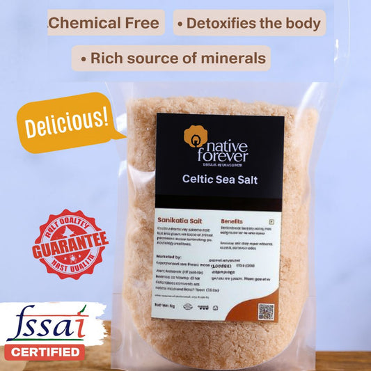 Celtic Sea Salt  | 33% lesser Sodium Unprocessed & Purely Organic, Rich in Minerals, No Additives | Perfect for Cooking, Seasoning & Health Benefits I From Sanikatta