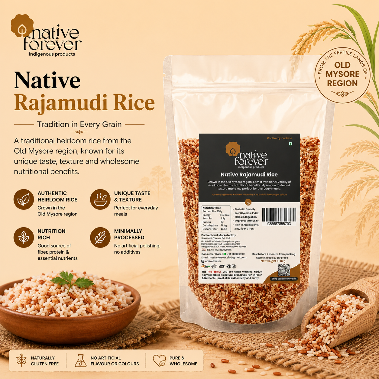 Native Rajamudi Red Rice