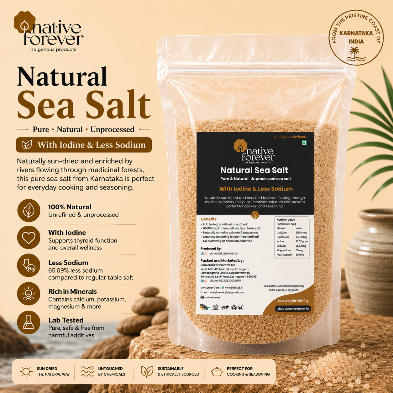 Natural  Sea Salt  | Mineral Rich, Unprocessed & Organic